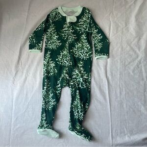Honest Baby Clothing‎ Organic Cotton Green Christmas Tree Bodysuit Pajamas, 3-6M